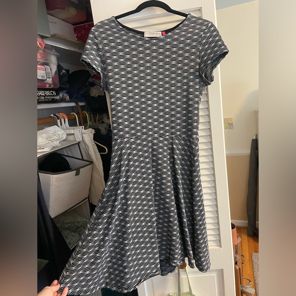 A-line Geometric Skater Dress
